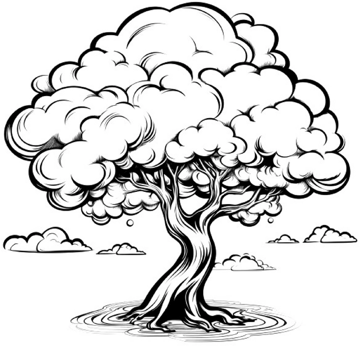 malvorlage-baum-mit-wolken-zum-ausmalen