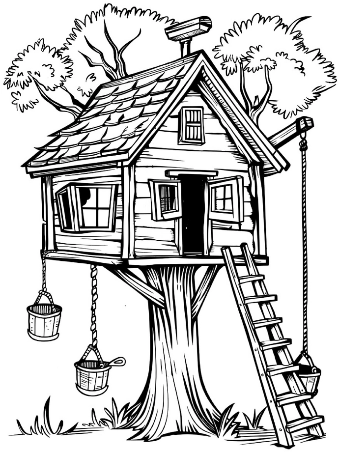 malvorlage-baumhaus-im-baum-mit-details