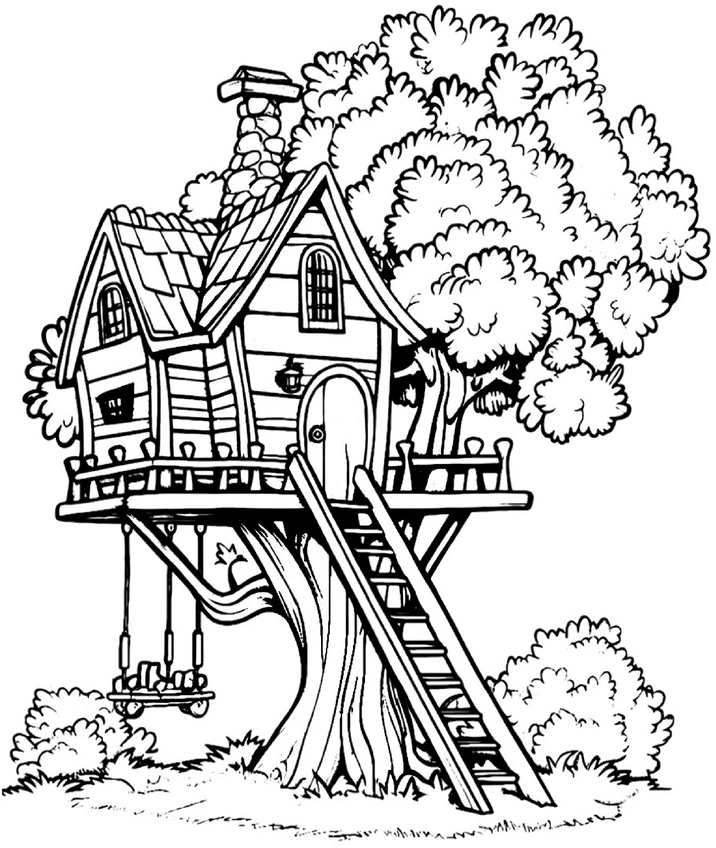 malvorlage-baumhaus-im-gruenen-fuer-kreative-auszeiten