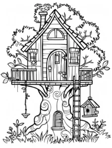 malvorlage-baumhaus-mit-details-fuer-kinder