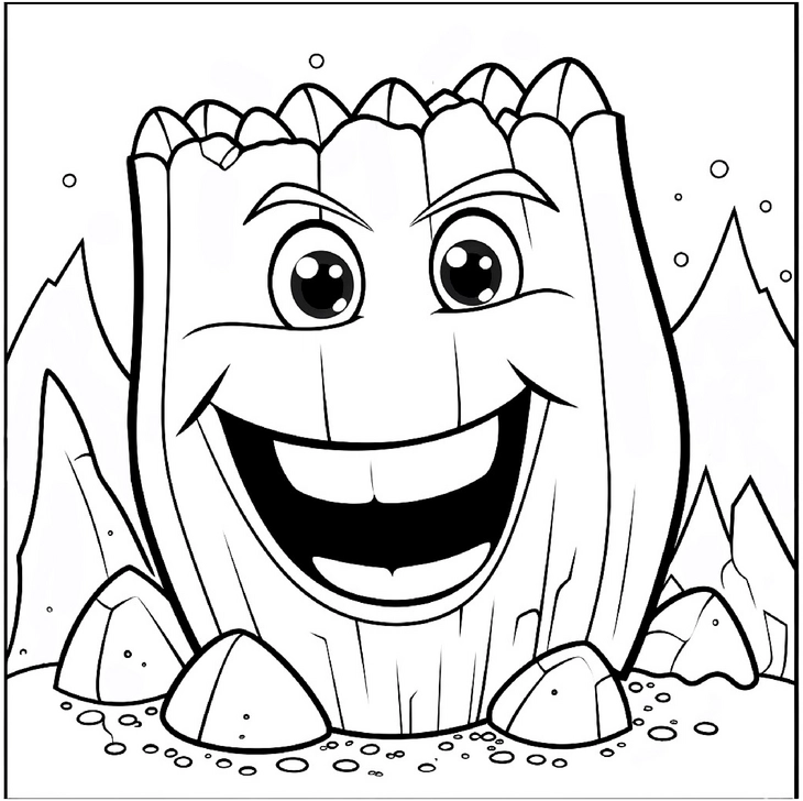 malvorlage-baumstumpf-mit-laechelndem-gesicht