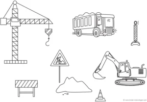 malvorlage-baustelle-mit-bagger-und-kran