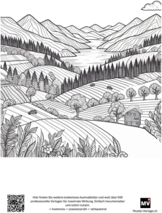 malvorlage-berglandschaft-mit-see-und-baeumen