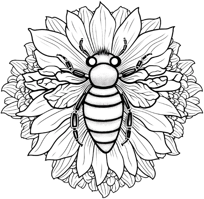 malvorlage-biene-auf-blume