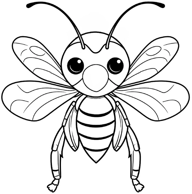 malvorlage-biene-grosse-augen-ausmalbild