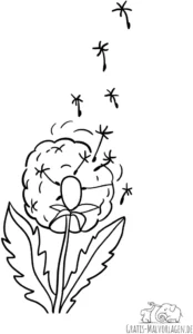 malvorlage-blume-mit-fliegenden-samen