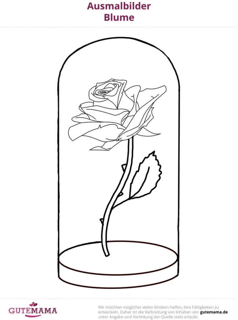 malvorlage-blume-unter-glas-glocke