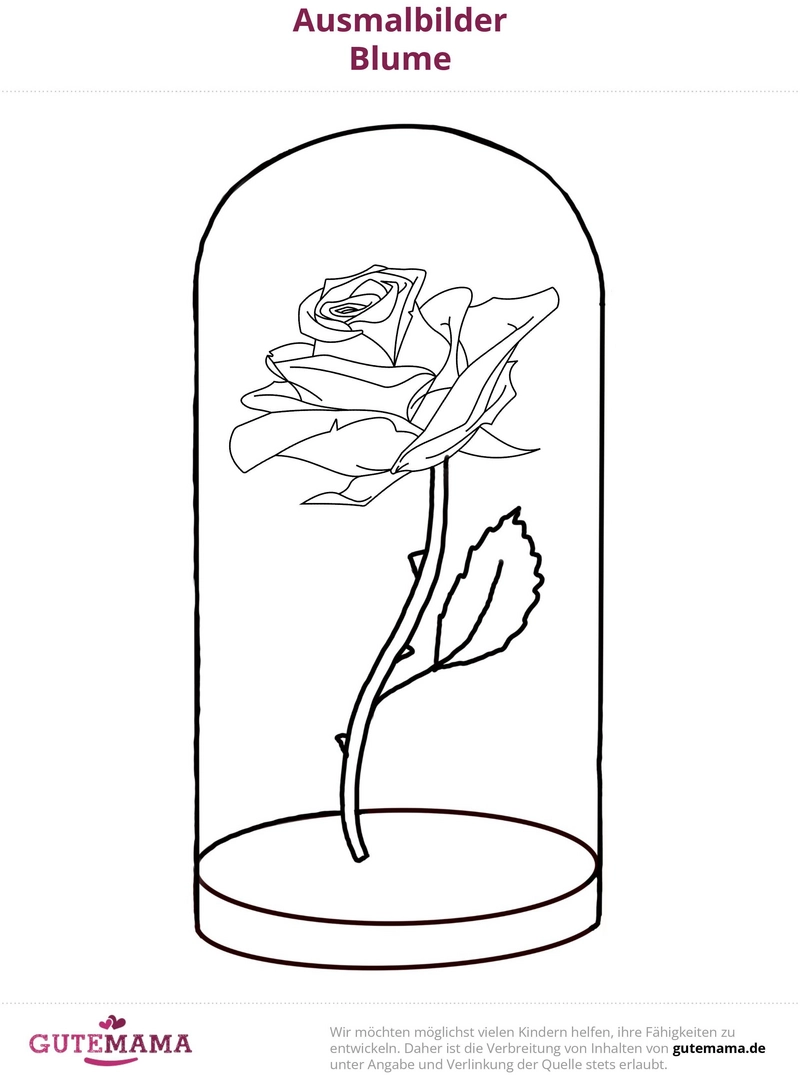 malvorlage-blume-unter-glas-glocke