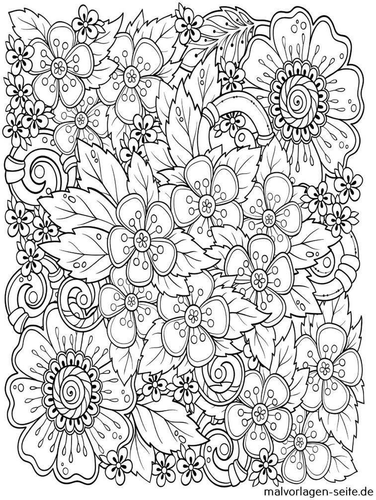 malvorlage-blumen-und-blaetter-zum-ausmalen