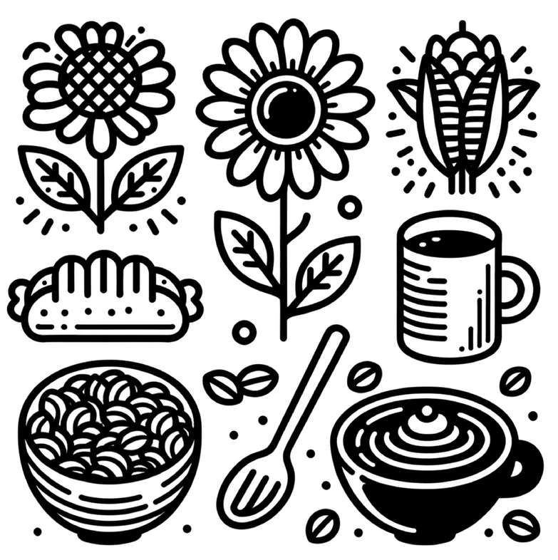 malvorlage-blumen-und-lebensmittel-ausmalen