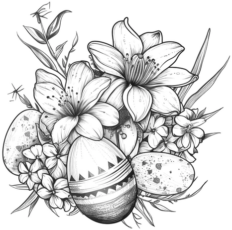 malvorlage-blumen-und-ostereier-ausmalbilder