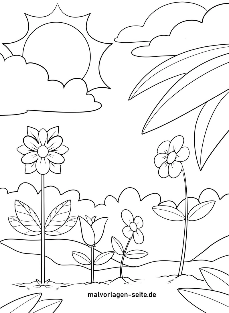 malvorlage-blumen-und-sonne-im-fruehling