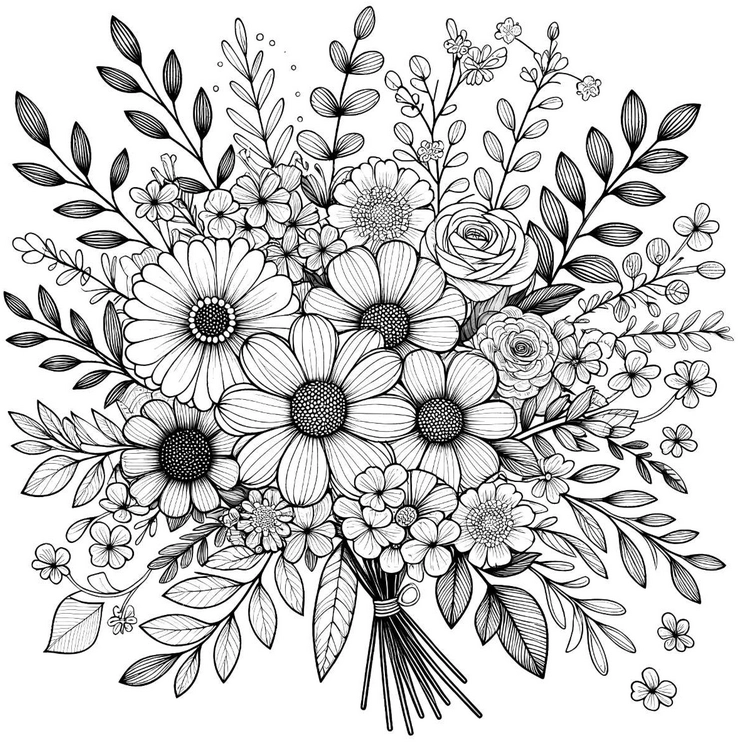 malvorlage-blumenbouquet-ausmalen