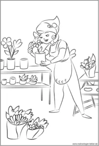 malvorlage-blumenfrau-ausmalbild