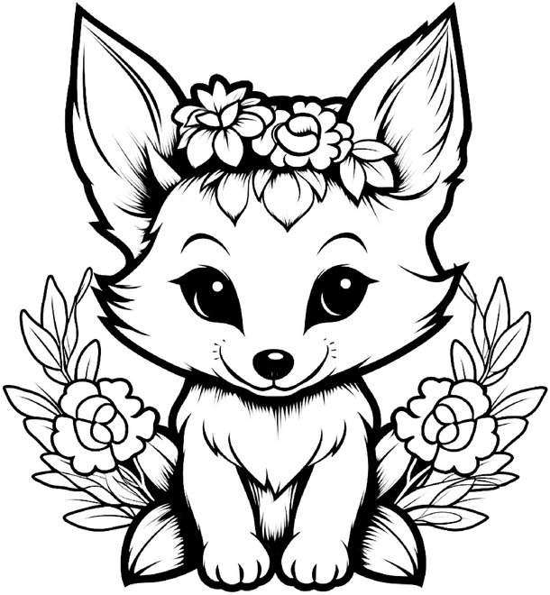 malvorlage-blumenfuchs-fuer-kreative-kinder