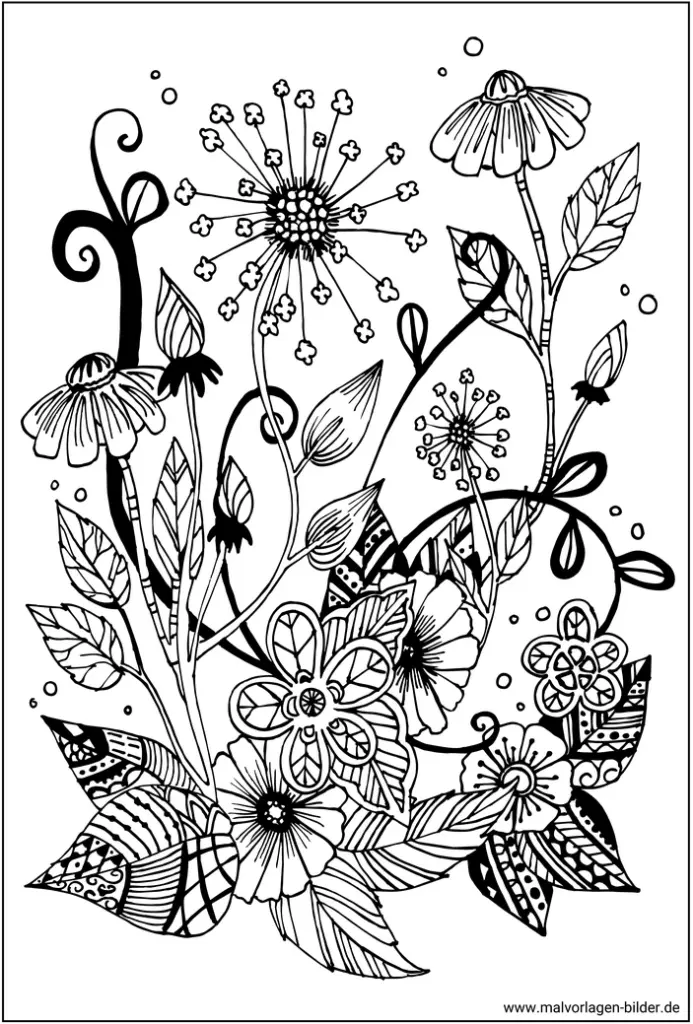 malvorlage-blumenlandschaft-zum-ausmalen