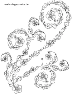 malvorlage-blumenranke-florale-motive-ausmalen