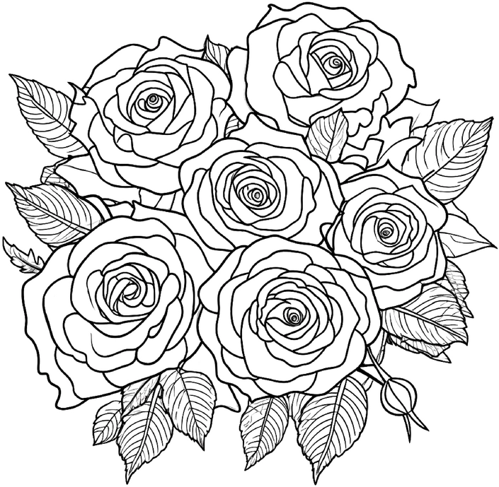 malvorlage-blumenstrauss-aus-rosen