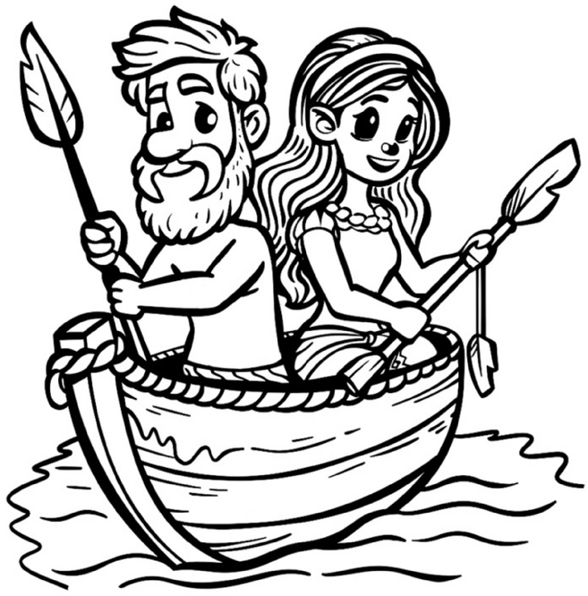 malvorlage-boot-fröhliche-charaktere