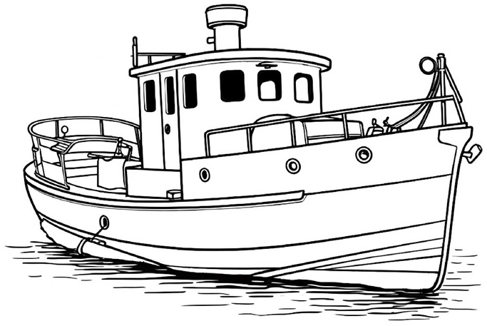 malvorlage-boot-im-wasser-ausmalbild