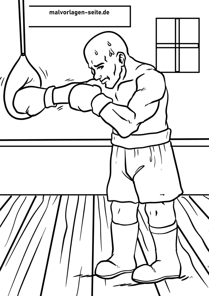 malvorlage-boxer-beim-training-am-boxsack