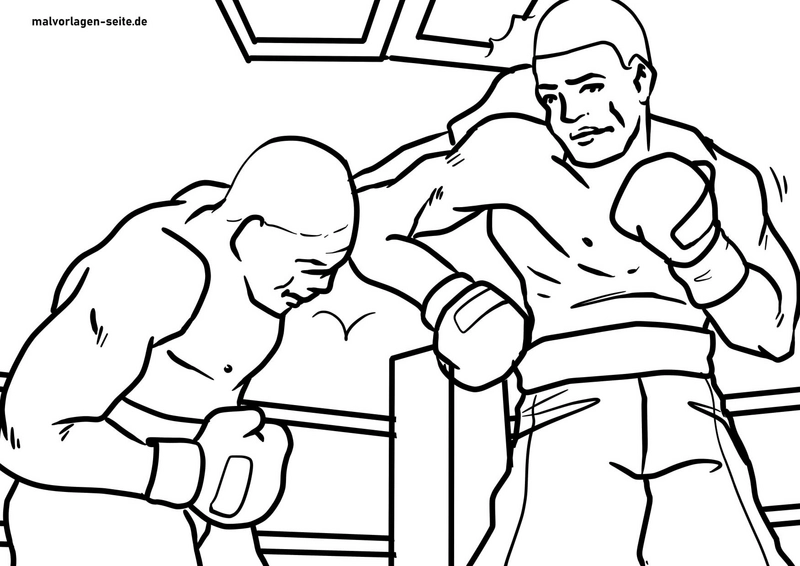 malvorlage-boxkampf-im-ring