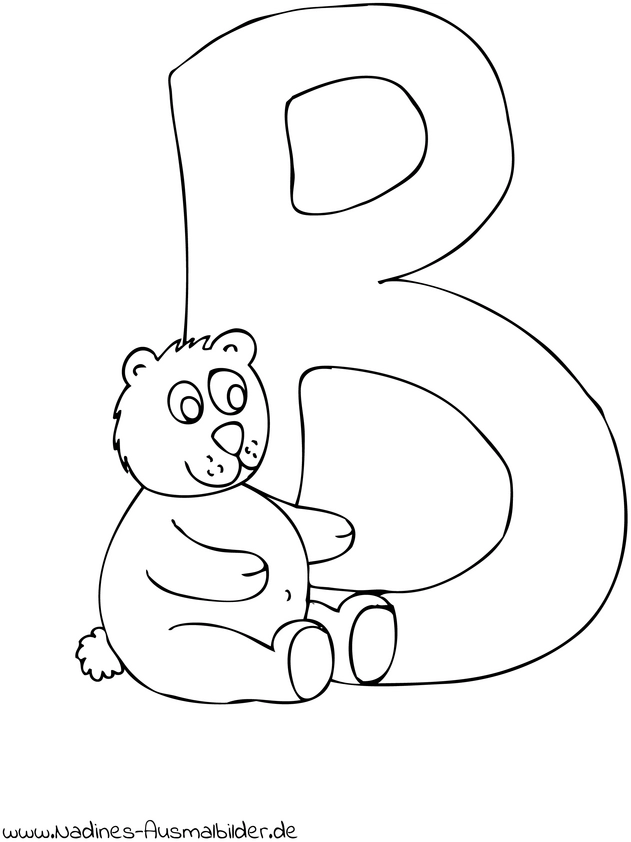 malvorlage-buchstabe-b-mit-baeren
