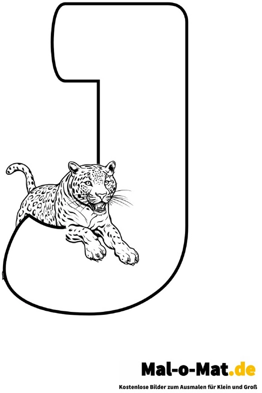 malvorlage-buchstabe-j-mit-leopard