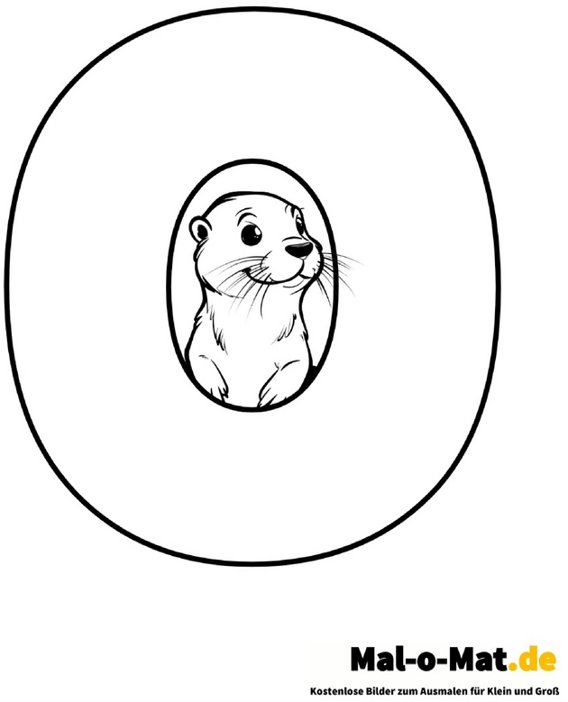 malvorlage-buchstabe-o-mit-otter