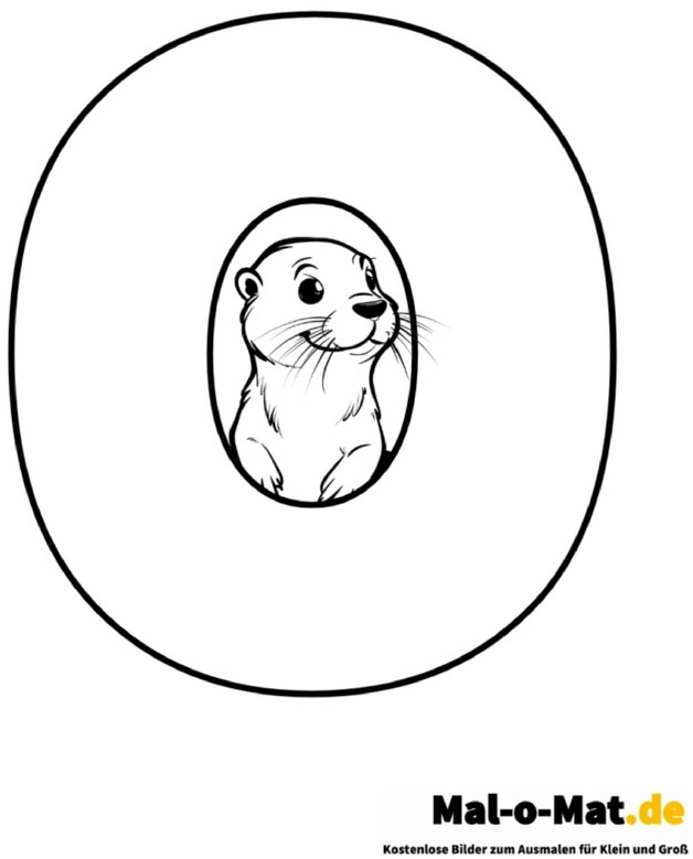 malvorlage-buchstabe-o-mit-otter