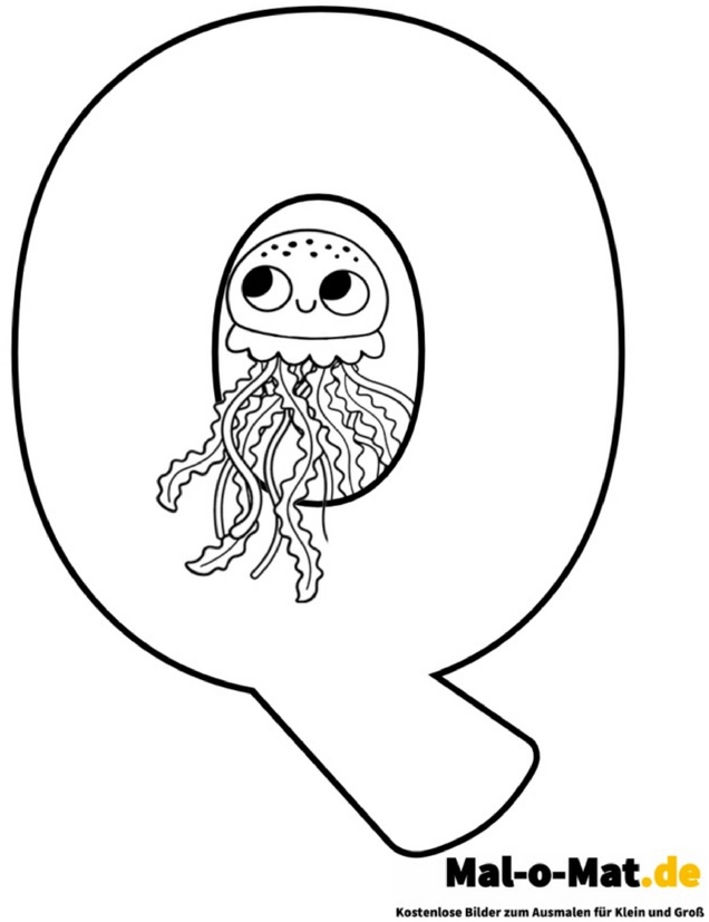 malvorlage-buchstabe-q-mit-qualle