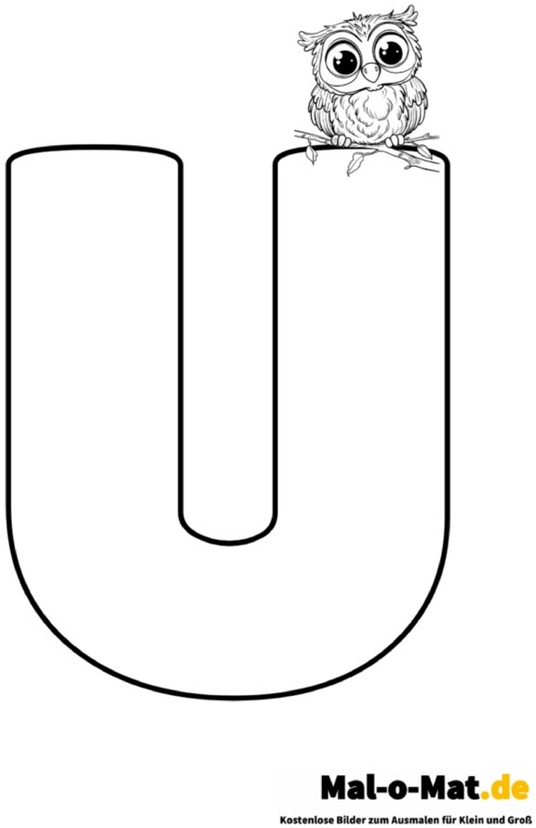 malvorlage-buchstabe-u-mit-eule