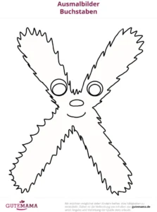 malvorlage-buchstaben-ausmalbild-mit-flauschigem-charakter