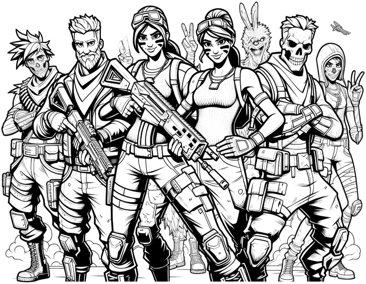 malvorlage-bunte-charaktere-ausmalbild