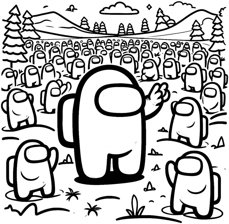 malvorlage-bunte-figuren-in-fantastischer-landschaft