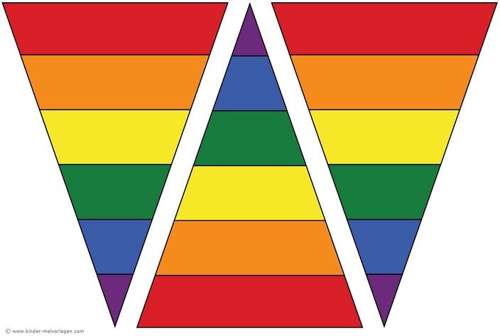 malvorlage-bunte-wimpel-geometrische-muster