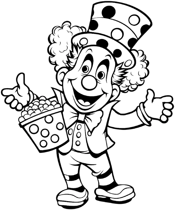 malvorlage-bunter-clown-mit-schuessel-voller-kugeln
