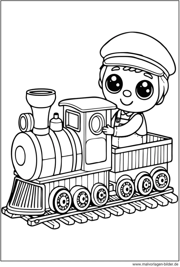 malvorlage-buntes-kind-auf-lokomotive