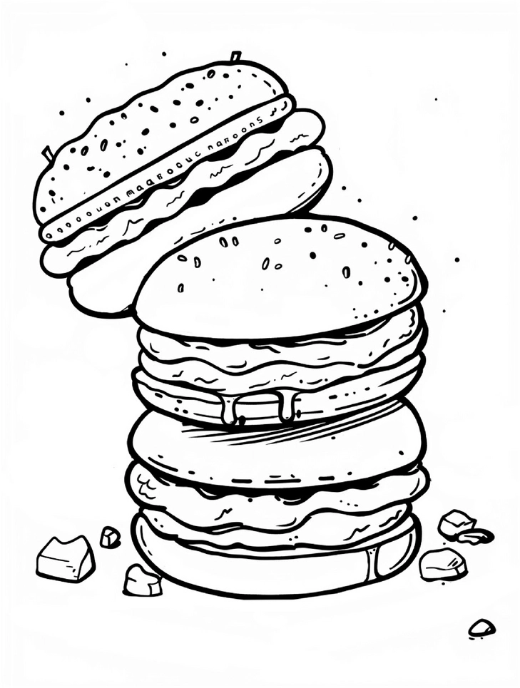 malvorlage-burger-stapel-ausmalbild