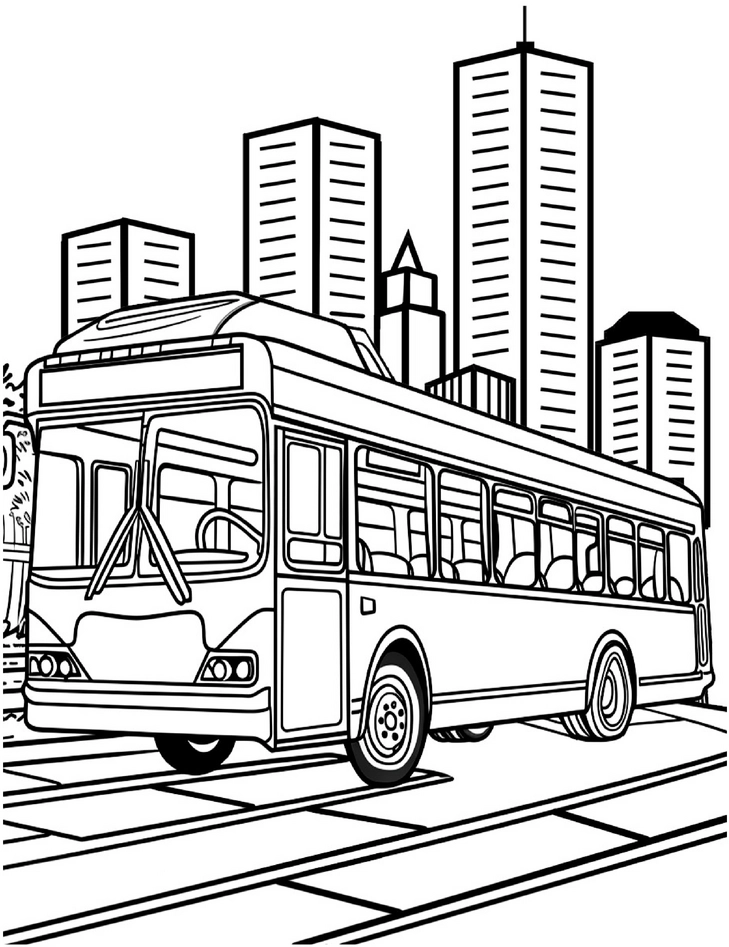 malvorlage-bus-in-der-stadt