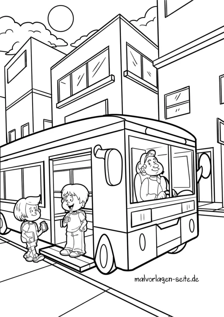 malvorlage-bus-mit-kindern-an-haltestelle