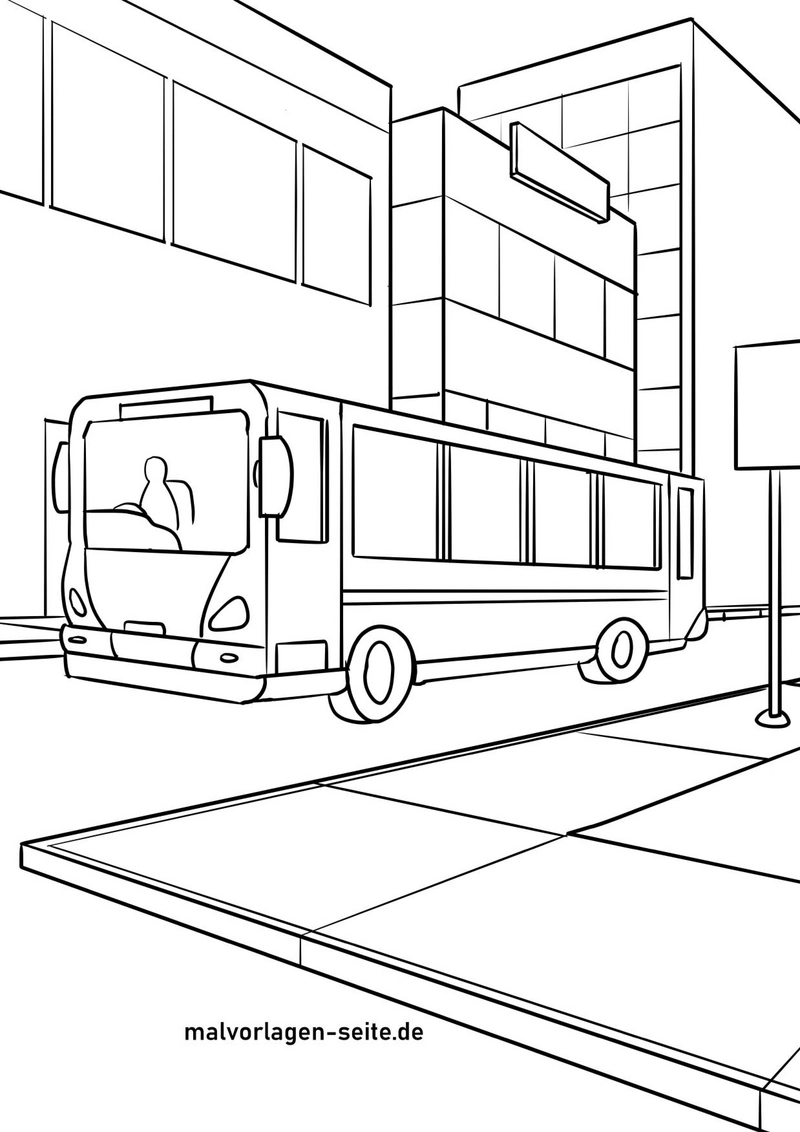 malvorlage-bus-urban-umgebung