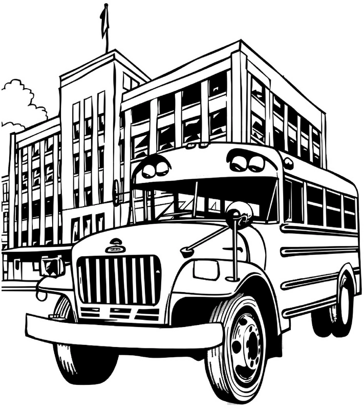 malvorlage-bus-vor-gebaeude