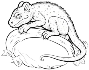 malvorlage-chamaeleon-auf-blatt