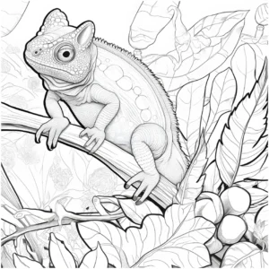 malvorlage-chamaeleon-in-der-natur