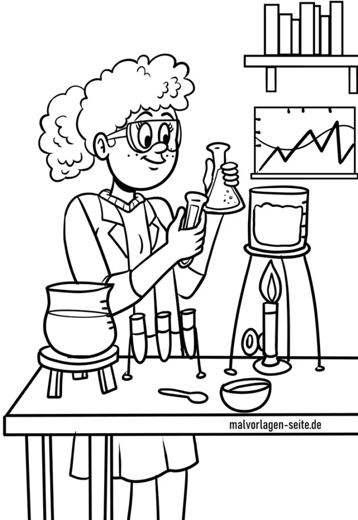 malvorlage-chemisches-experiment-im-labor