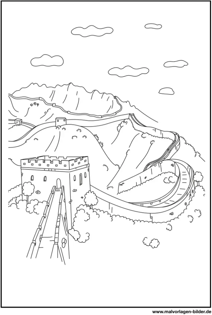 malvorlage-chinesische-mauer-kreative-kinder