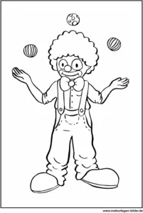 malvorlage-clown-jongliert-baelle