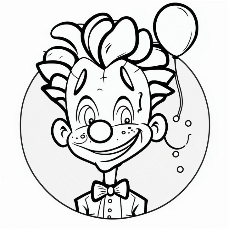 malvorlage-clown-mit-ballon