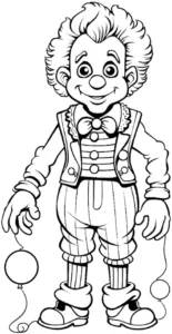 malvorlage-clown-mit-luftballons